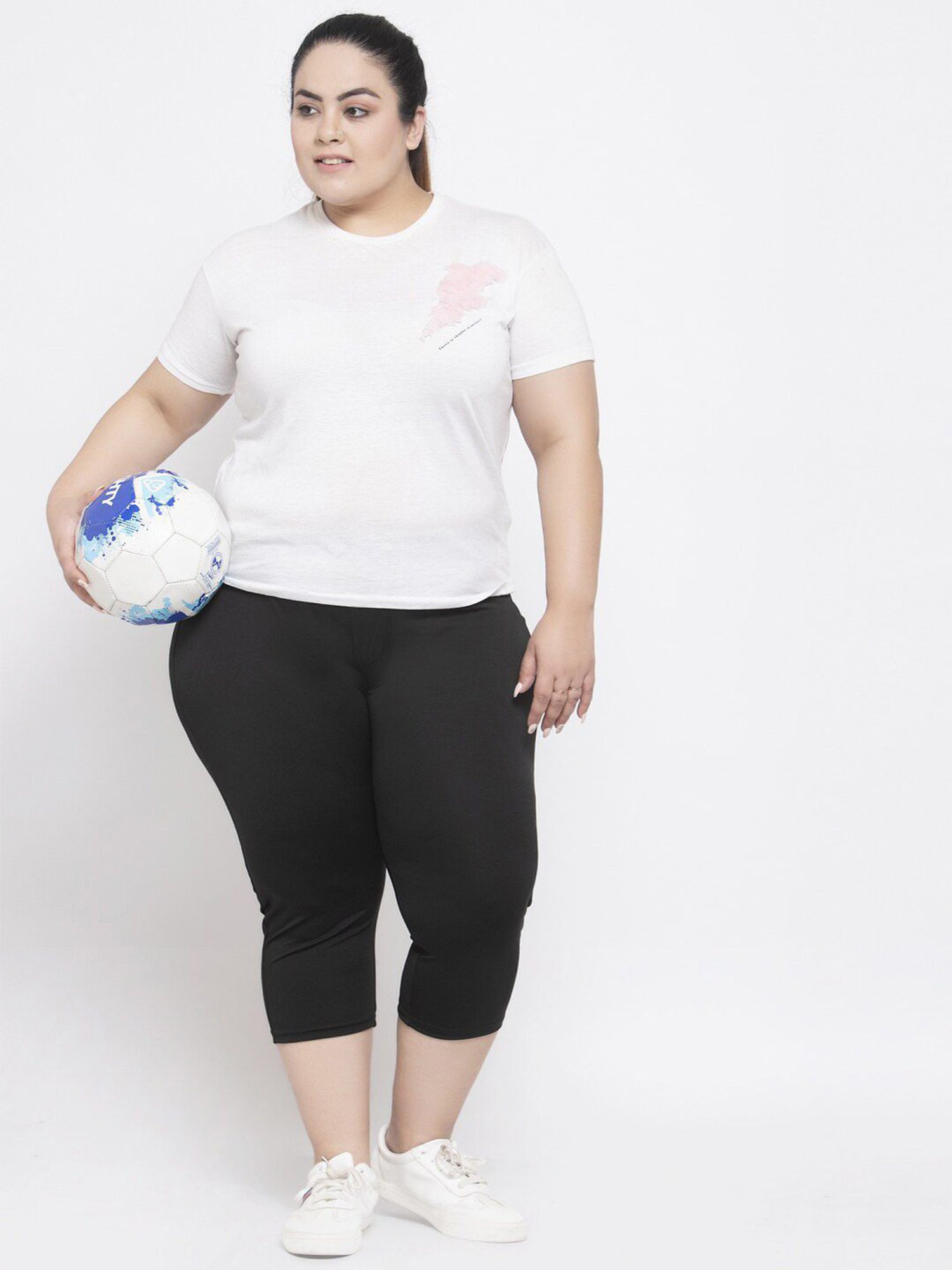 Melon by PlusS Black Regular Fit Capris