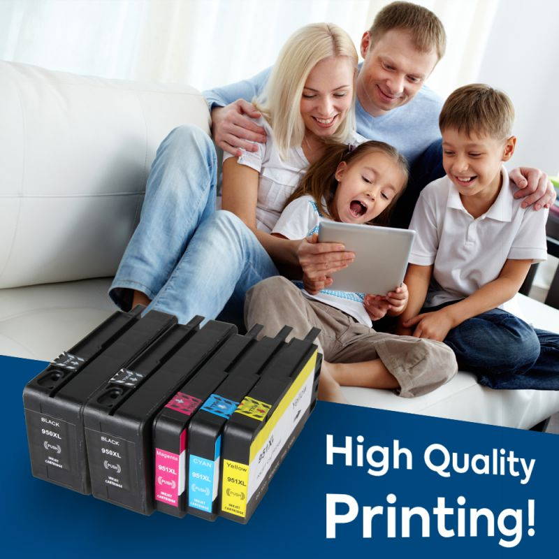 Compatible Ink Cartridge Replacement for HP 950XL 951XL 950 951 Ink Cartridge Works with HP OfficeJet Pro 8600 8610 8620 8100 8630 8660 8640 8615 8625 276DW 251DW 271DW 4PK(K/C/M/Y)