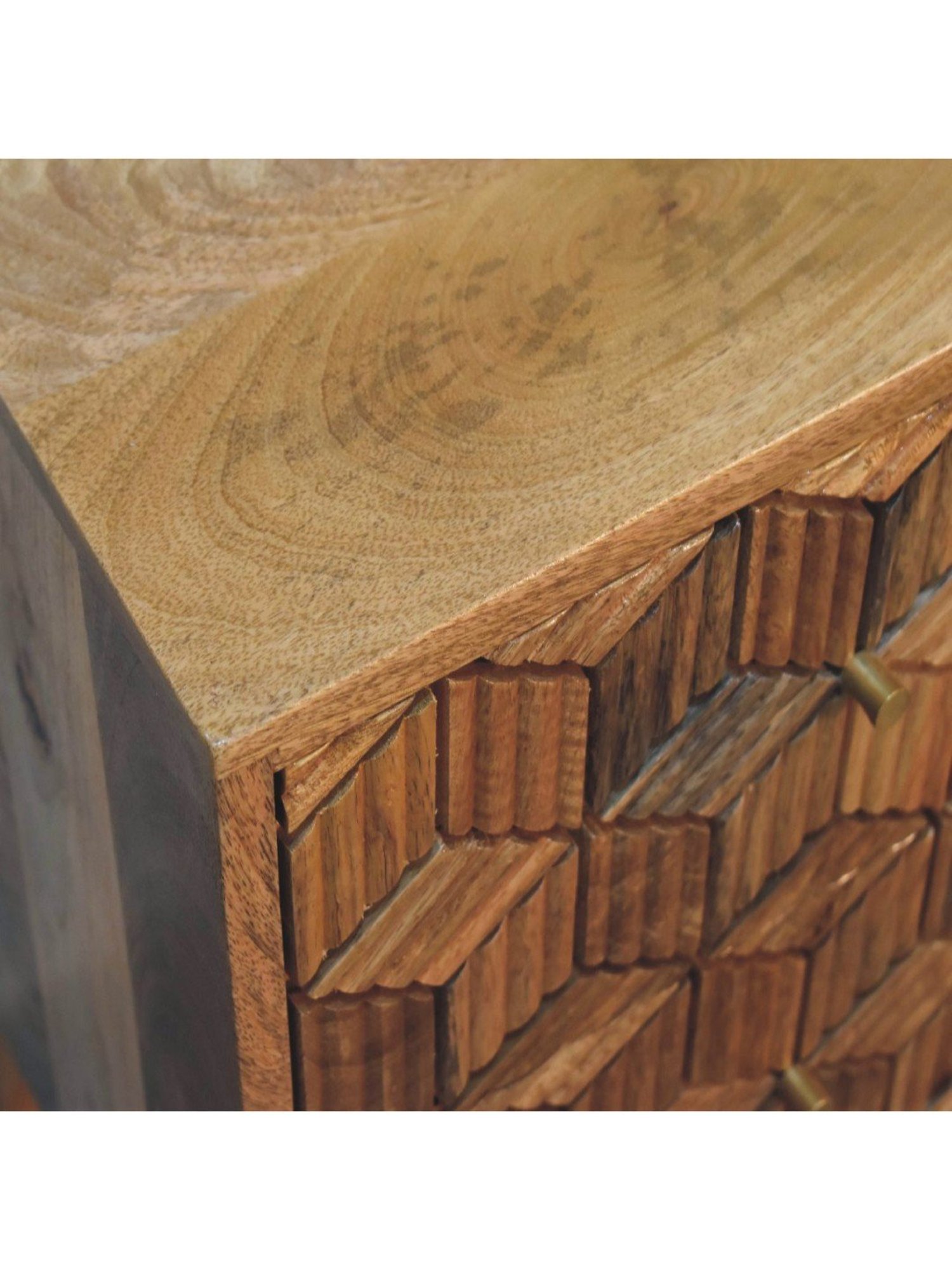 Sleepyhead Ally Teak Brown Sheesham Wood Bedside Table