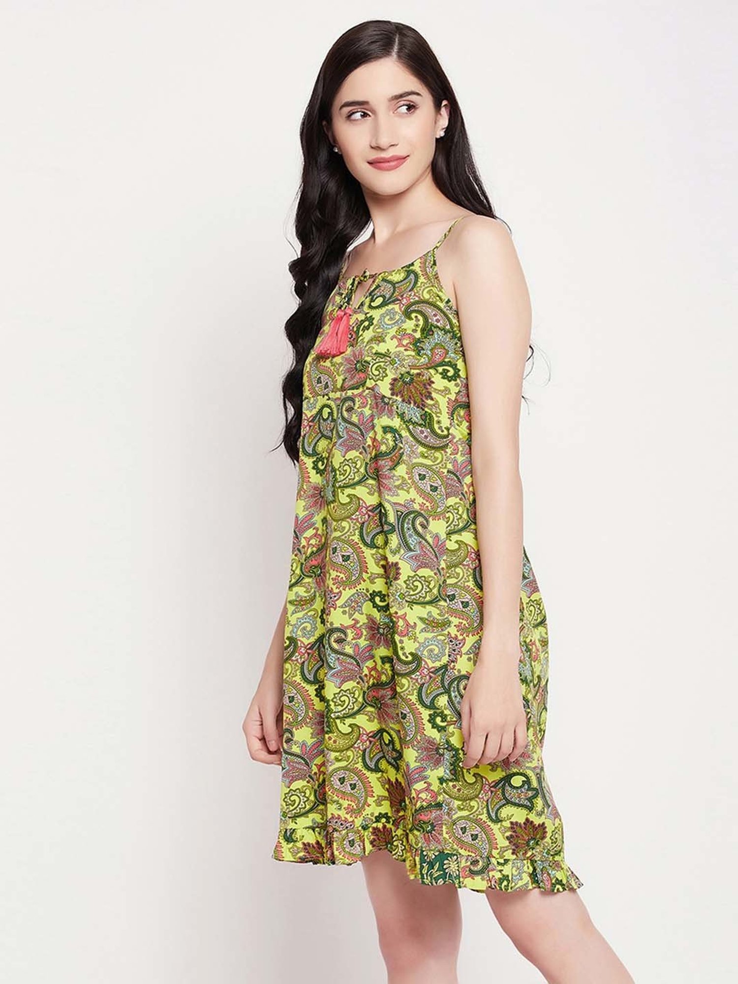 Clovia Green Printed Beachwear