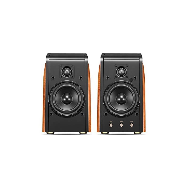 M200MKIII+ Powered 2.0 Bookshelf Speakers - Bluetooth Connection - 1.1 Inch Dome Tweeters - 5.25 Inch Midbass Drivers - RMS 120W - Solid Wood Cabinets