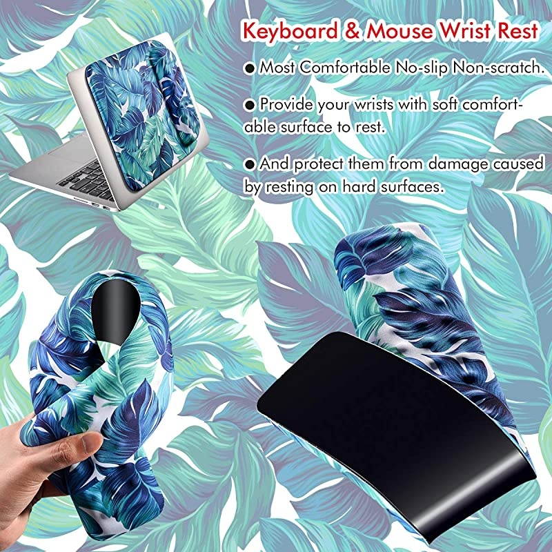 Pad and Keyboard Wrist Rest, Smooth Superfine Fibre Surface,Gel Memory Foam Ergonomic Wrist Rest Support &ndash; Computer, Laptop, Mac, Gaming and Office, Durable, Comfortable and Pain Relief