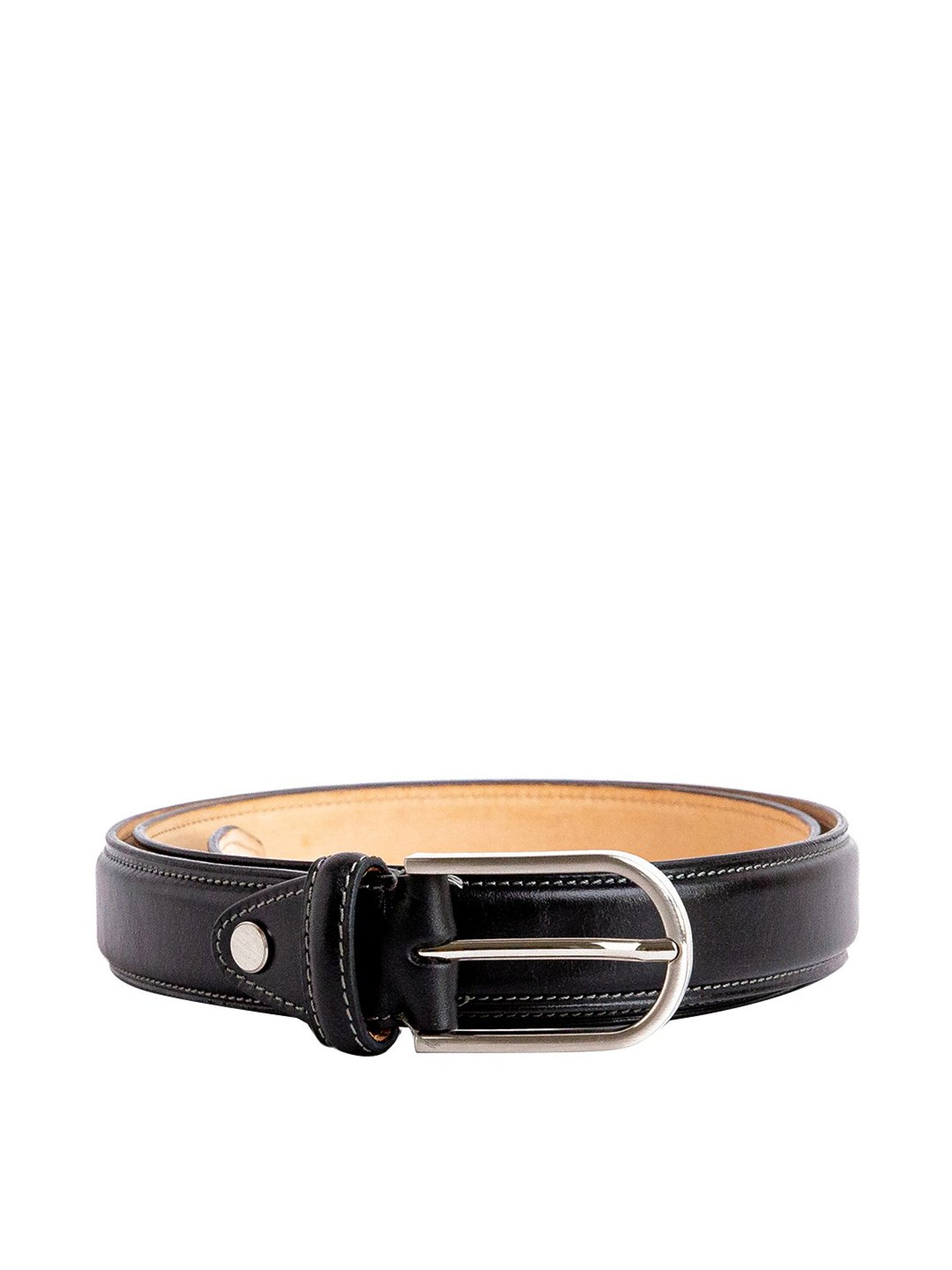 James Aston Black Leather Waist Belt for Men