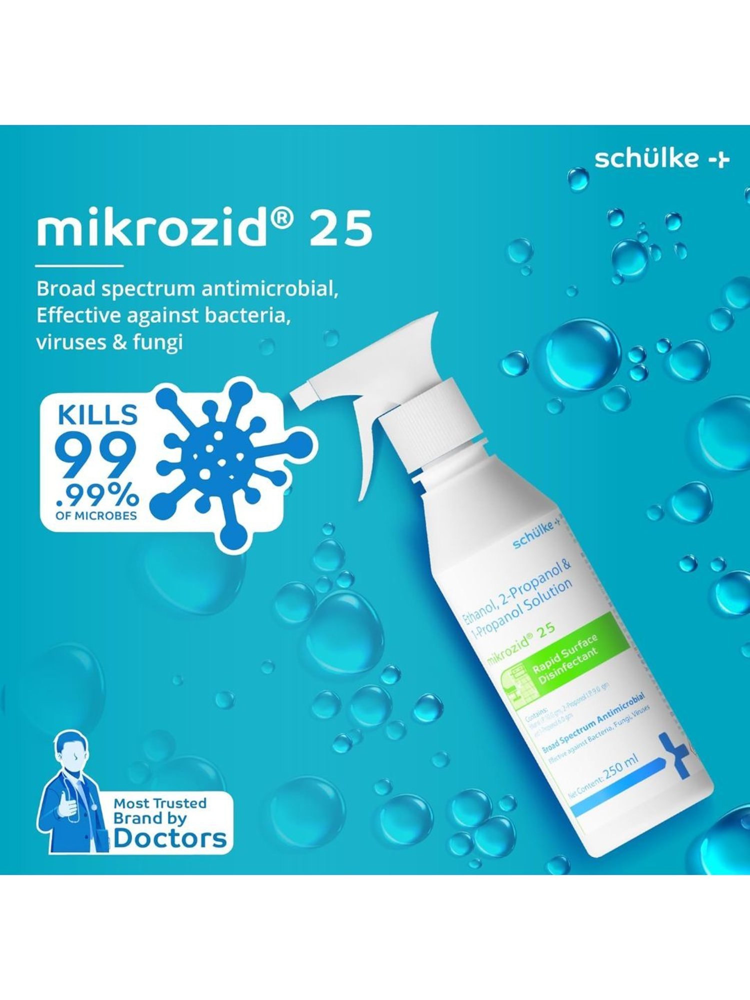Mikrozid Alcohol Based Rapid Surface Disinfectant 25-250ml