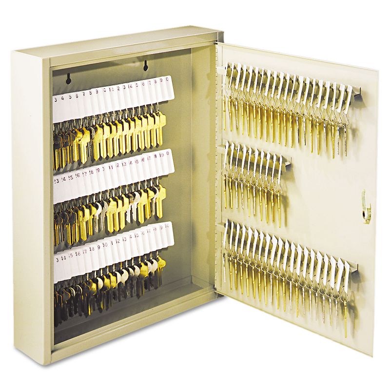 SteelMaster Uni-Tag Key Cabinet 110-Key Steel Sand 14 x 3 1/8 x 17 1/8 201911003