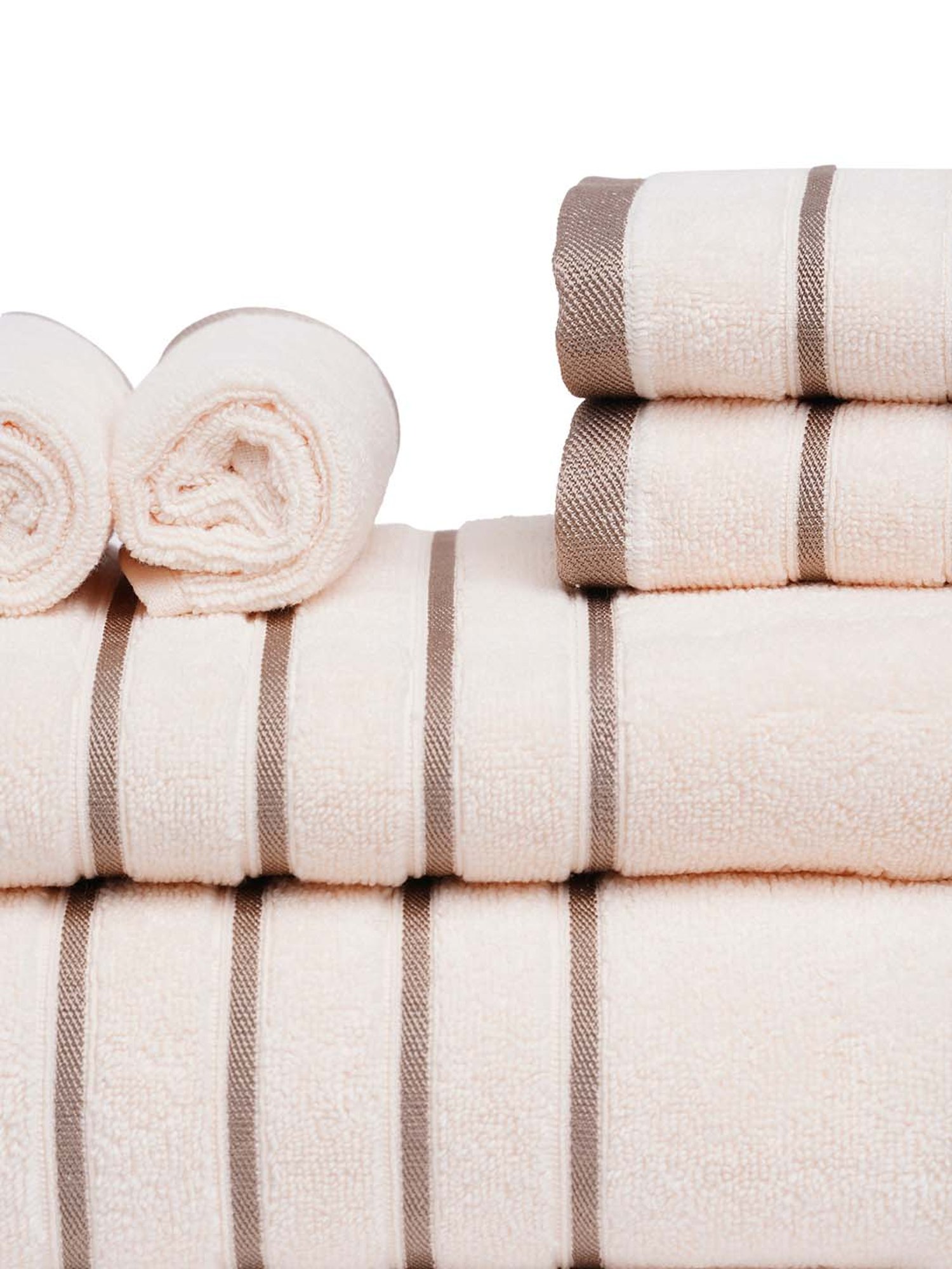 Mark Home Simply Soft Ivory Cotton 500 GSM Zero Twist Anti Bacterial Bath Linen Set