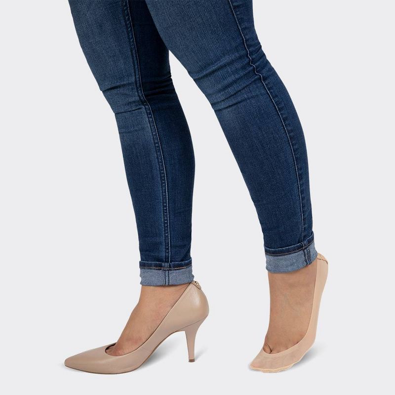 Peds Women's Cushion Heel 2pk Liner Socks - Beige Nude 5-10