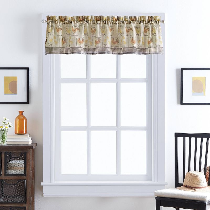 14"x56" Farmhouse Rooster Valance Beige - CHF Industries