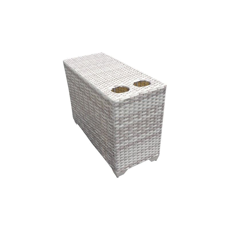 Nolin 7pc Sectional Weathered Brown Frame Sunbrella Spectrum Denim Fabric - La-Z-Boy