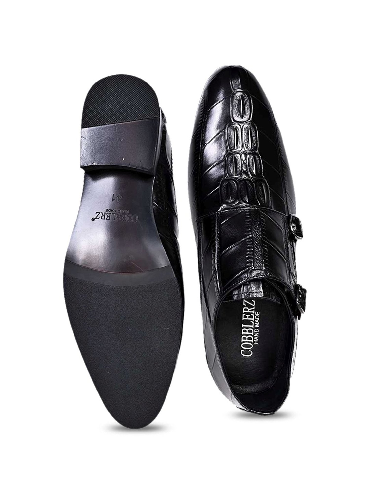 Cobblerz Men's Black Monk Shoes