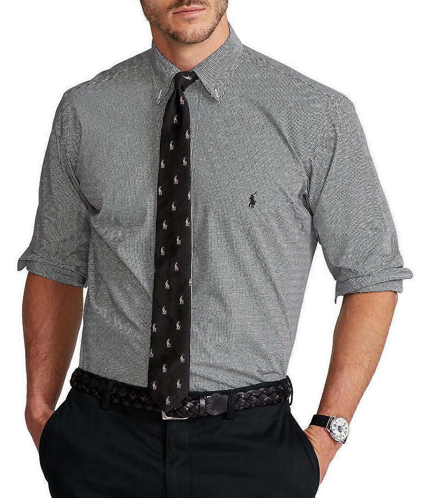 Visconti Big & Tall Check Skulls Print Long-Sleeve Woven Shirt