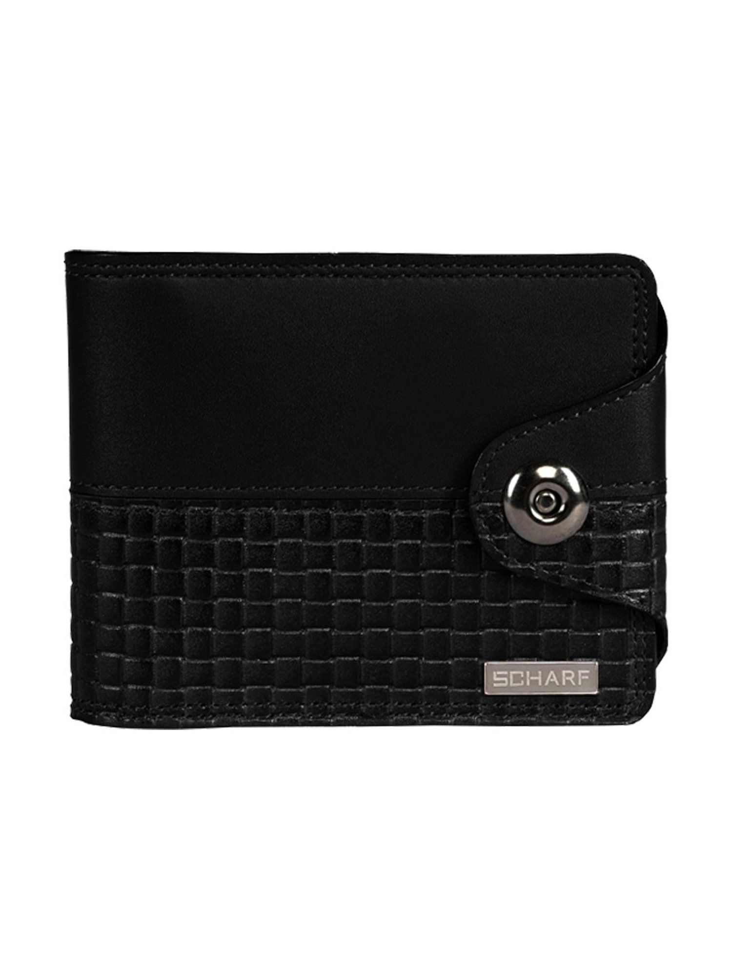 Scharf Black Leather Rfid Bi-fold Wallet For Men