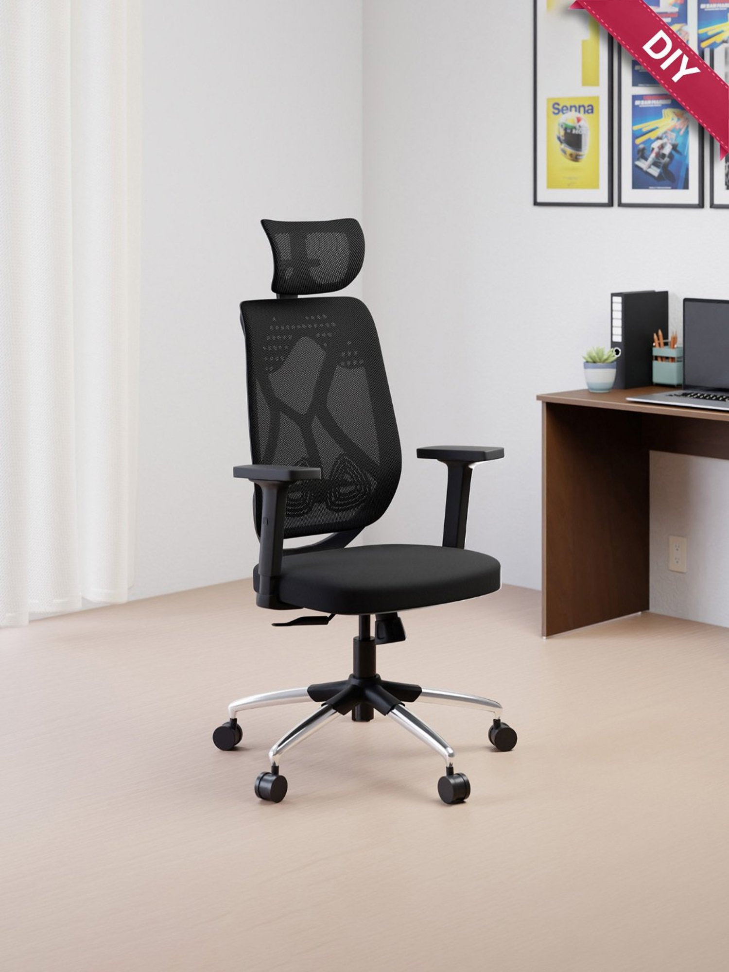 Green Soul Zodiac Black Plastic High Back Office Chair
