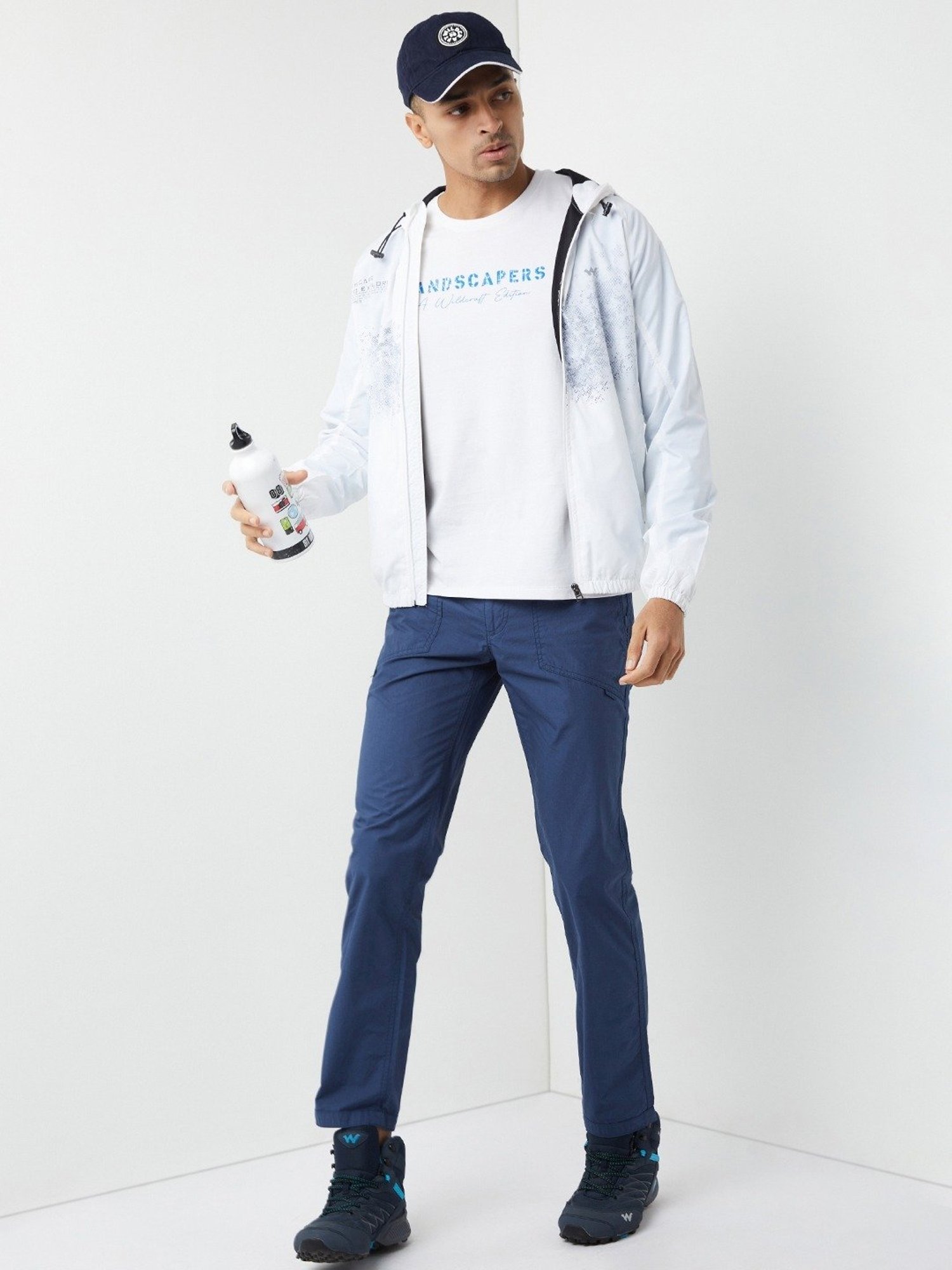 Wildcraft Dusty Blue Cotton Regular Fit Trackpants