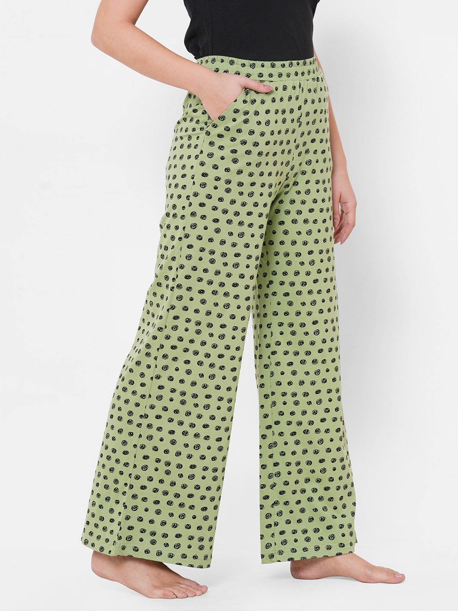 Mystere Paris Mint & Black Polka Dot Palazzo Pyjamas