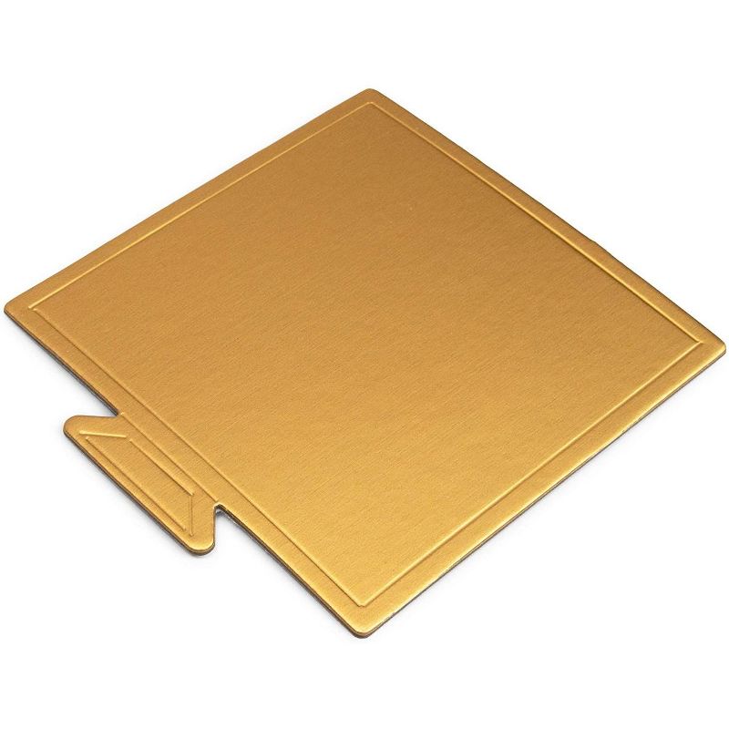 Sparkle and Bash 200 Pack Mini Gold Foil Cake Boards, Square Dessert Display (3.5 In)