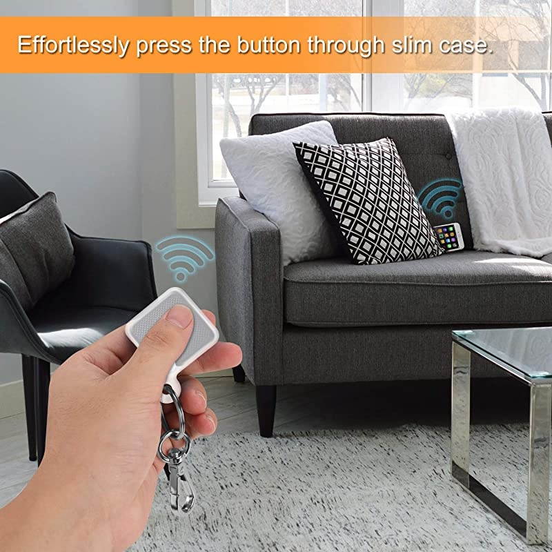 Silicone Case with Carabiner Keychain for Tile Pro 2020 2018 AntiScratch Lightweight Soft Protective Sleeve Skin Cover SemiTransparent White