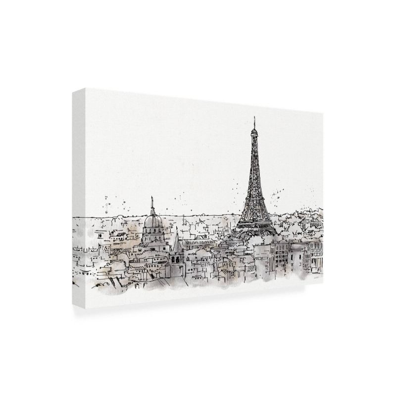 12" x 19" Anne Tavoletti 'Skyline Sketches II No Words Flowers' Unframed Wall Canvas - Trademark Fine Art