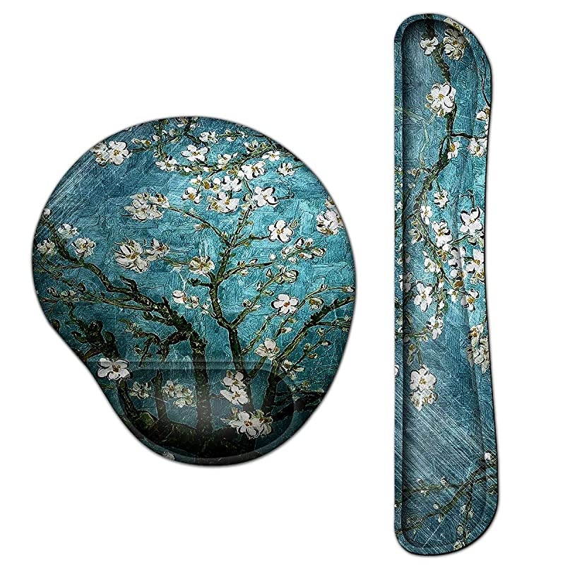 Rest Keyboard Pad Computer Keyboard Accessory Memory Foam Anti-Slip Gaming PC Ergonomic Hand Pad Full Size Stitched Edges (KS-1600)