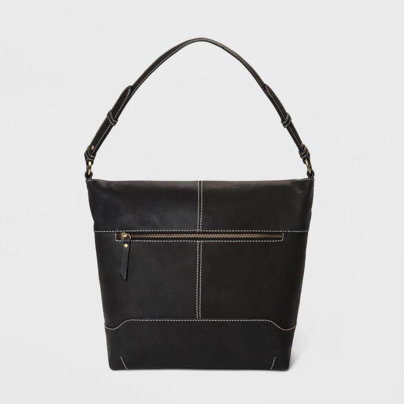 Bolo Leather Snap Flap Closure Crossbody Bag - Black