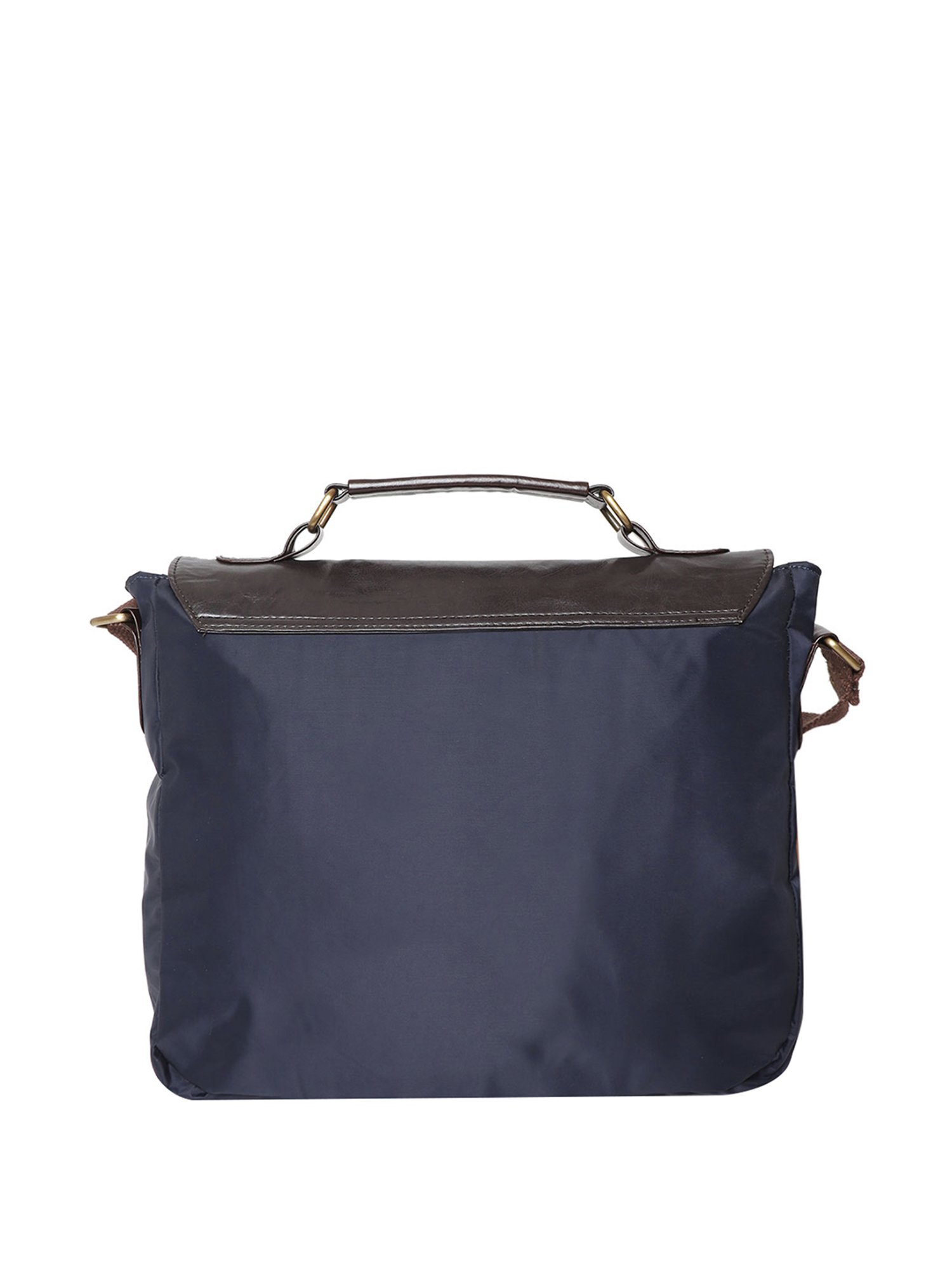 Bad Habit Navy & Brown Medium Laptop Messenger Bag