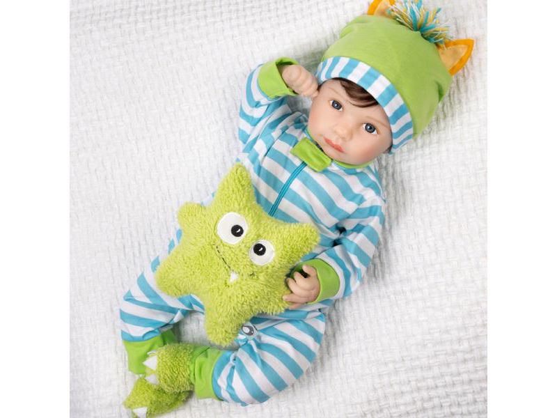 Paradise Galleries Reborn Toddler Boy - Cuddle Monster, Magnetic Mouth - 21 inch in SoftTouch Vinyl, 7-Piece Doll Gift Set
