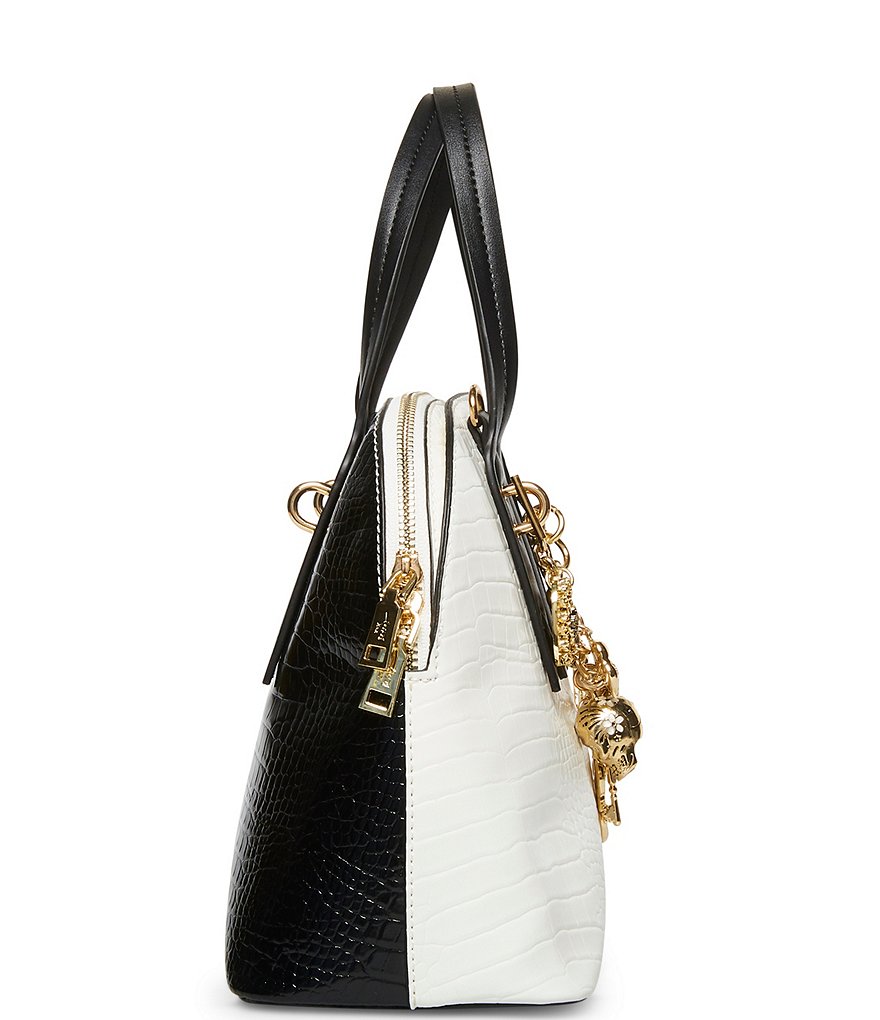 Betsey Johnson Wild Crocodile Colorblock Domed Satchel Bag