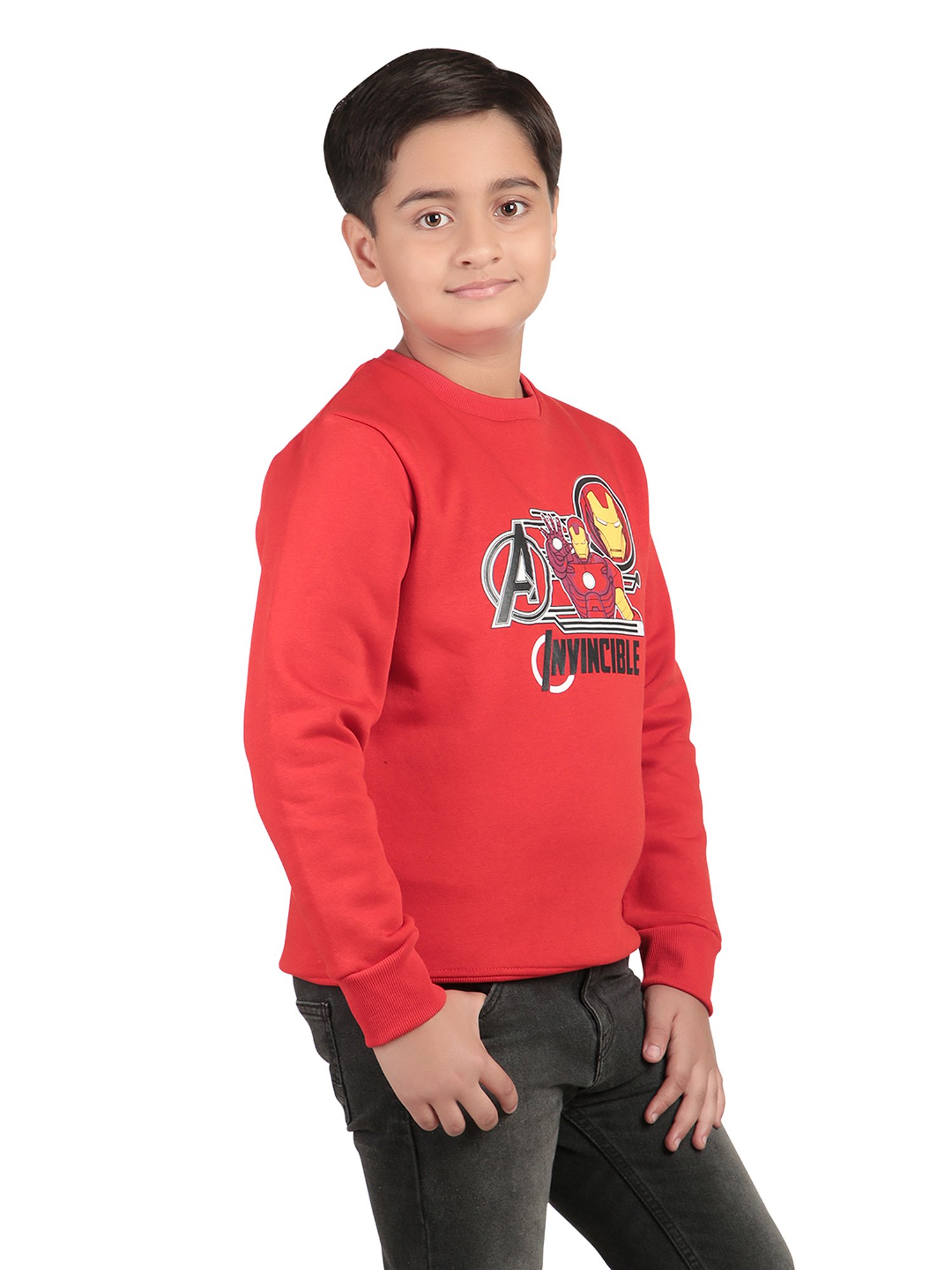 Bodycare Kids Red Printed Full Sleeves Sweatshirt