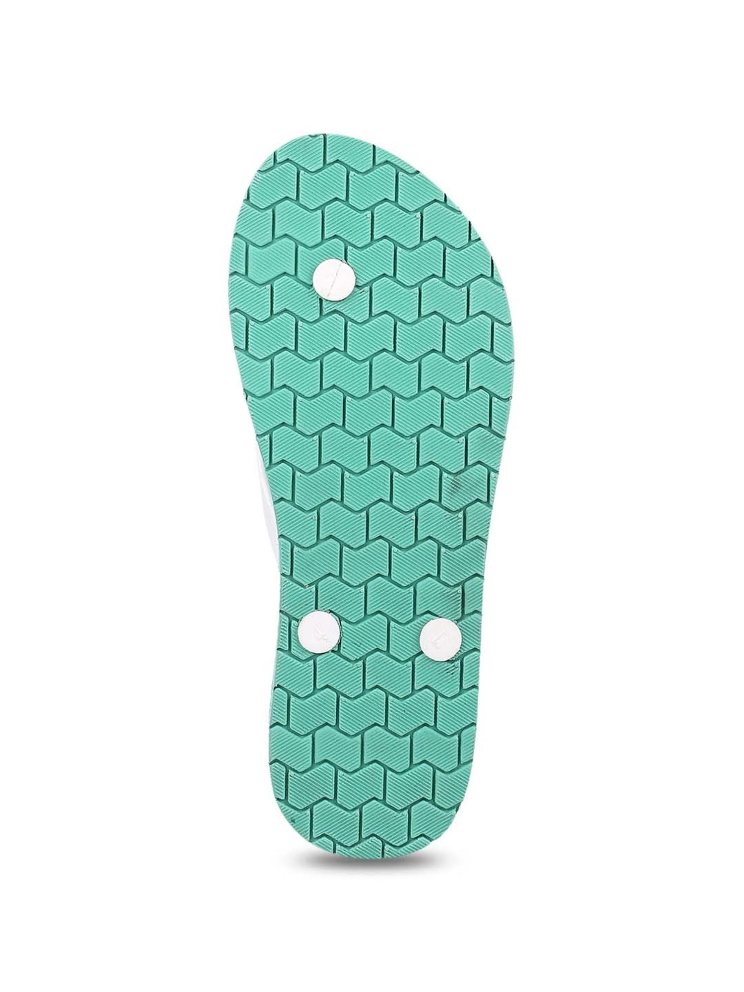 Carlton London Women's Green & White Flip Flops