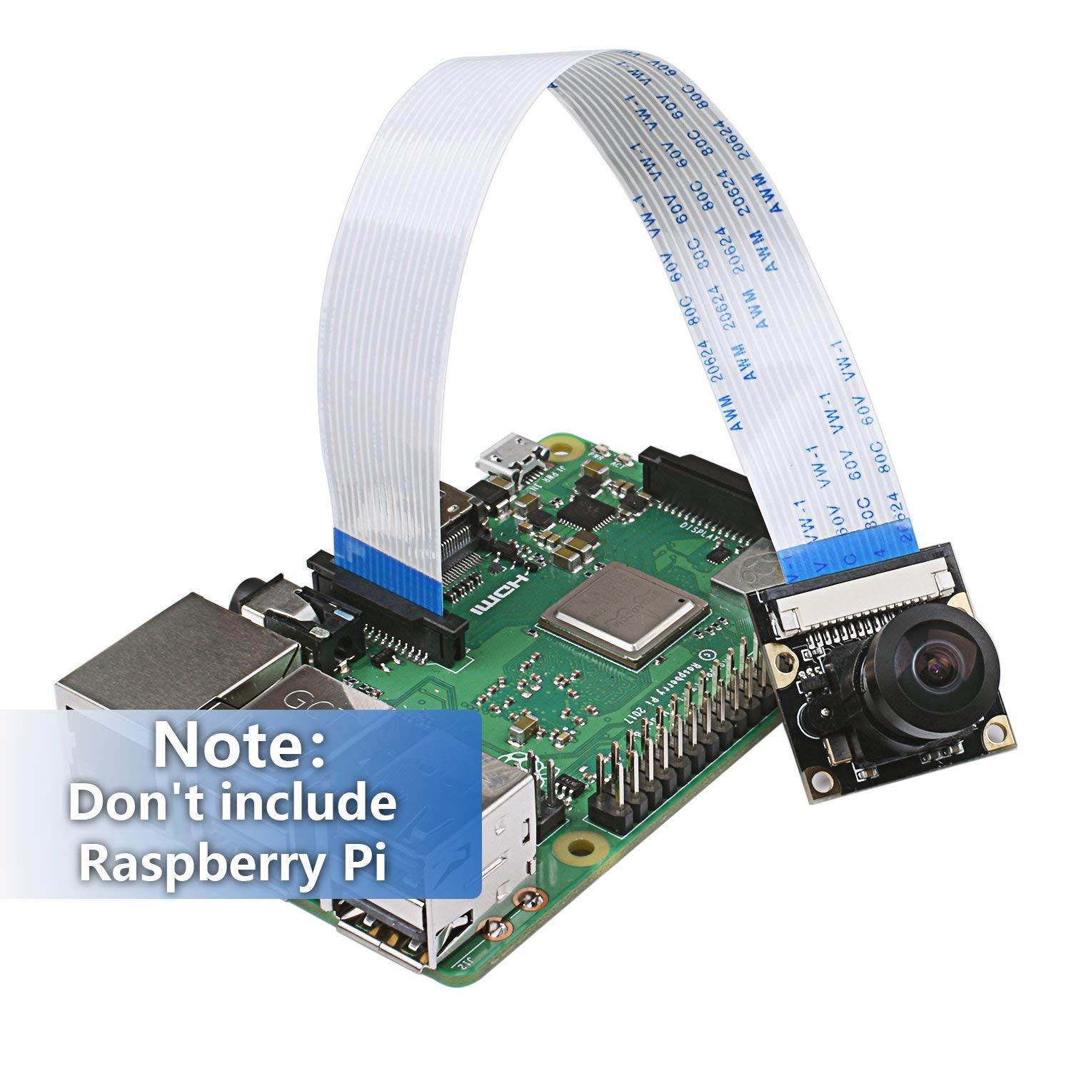 Werleo Raspberry Pi Camera Module Wide-Angel Fish-Eye Camera Lenses 5 Megapixels 1080P OV5647 Sensor with Pi Zero Ribbon Cable & FPC Cable for Raspberry Pi 3B+ 3B 2B Zero
