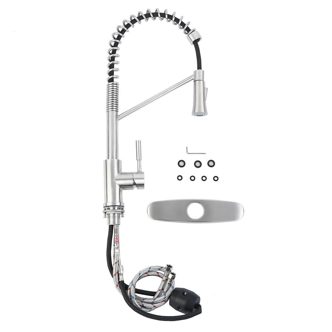 Kitchen Faucet Swivel Spout Pull Down Sprayer Deck Mount Sink Mixer Tap 1 Handle