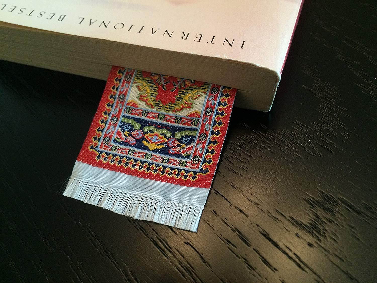 Set of Woven Rug Mouse Pad + Coaster + Bookmark - Oriental Style Carpet Mousemat Miniature Rug (Red)