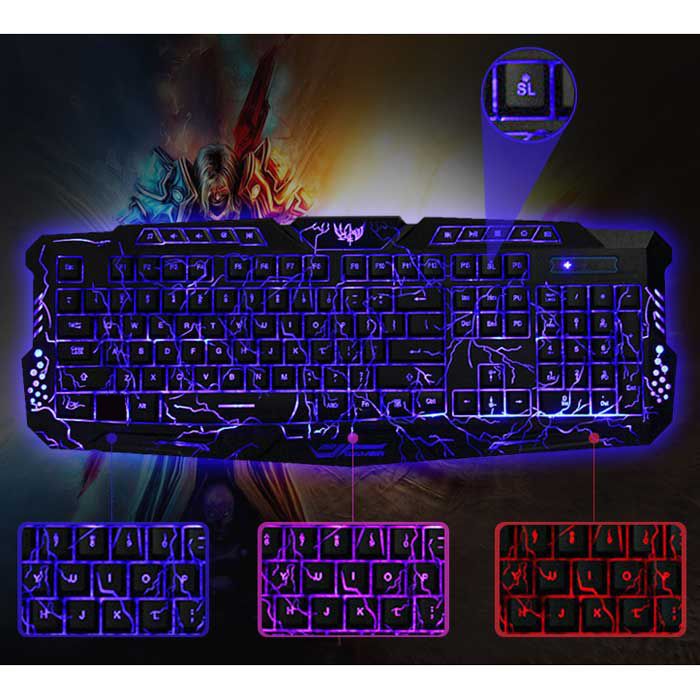 Gaming Keyboard, Wired Keyboard With 10 Independent Multimedia Function Keys, RGB Backlit Gaming Keyboard, Ergonomic Keyboard for Home Office Gamers, 19.09" Lx 7.36" Wx 0.98" H, Black