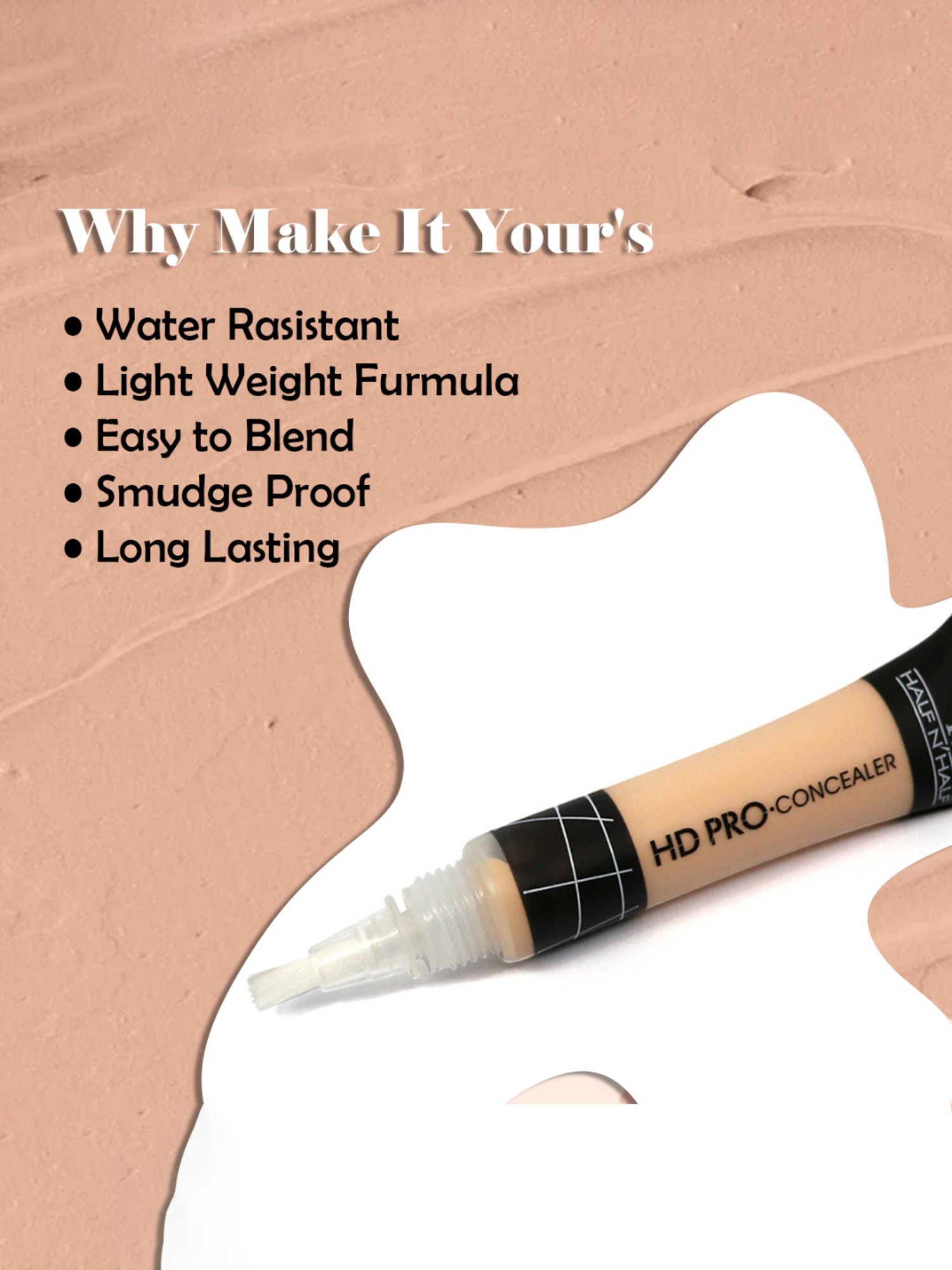 Half N Half HD Pro Concealer Orange - 8 gm