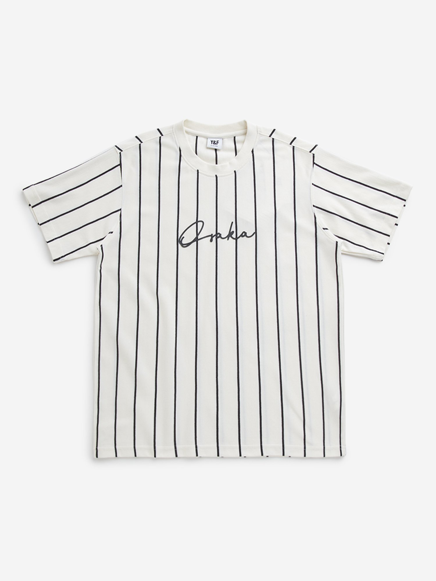 Y&F Kids by Westside Off-White Striped T-Shirt