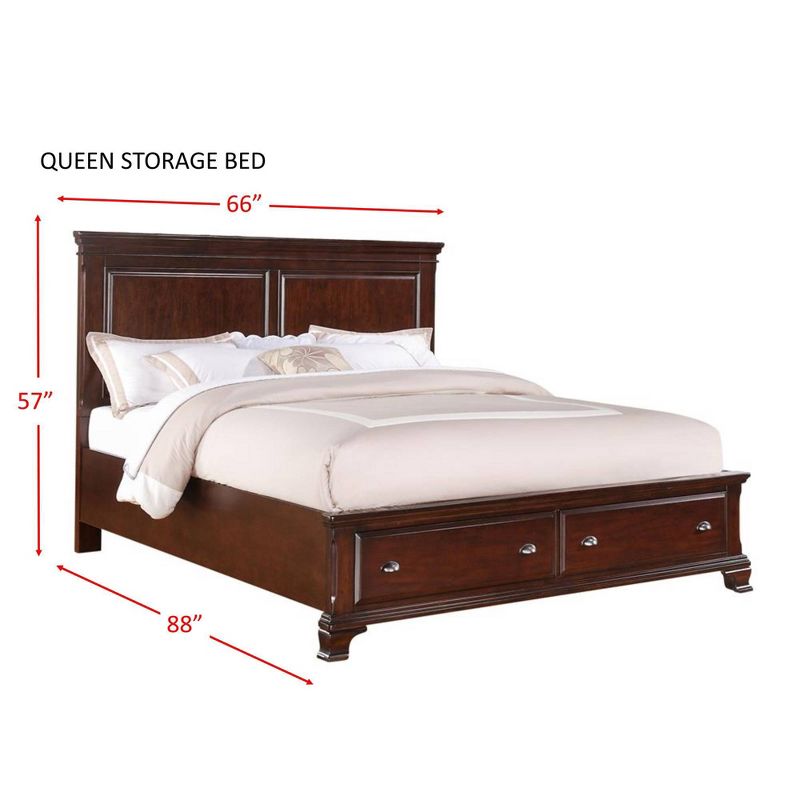 3pc Queen Brinley Storage Bedroom Set Cherry Red - Picket House Furnishings