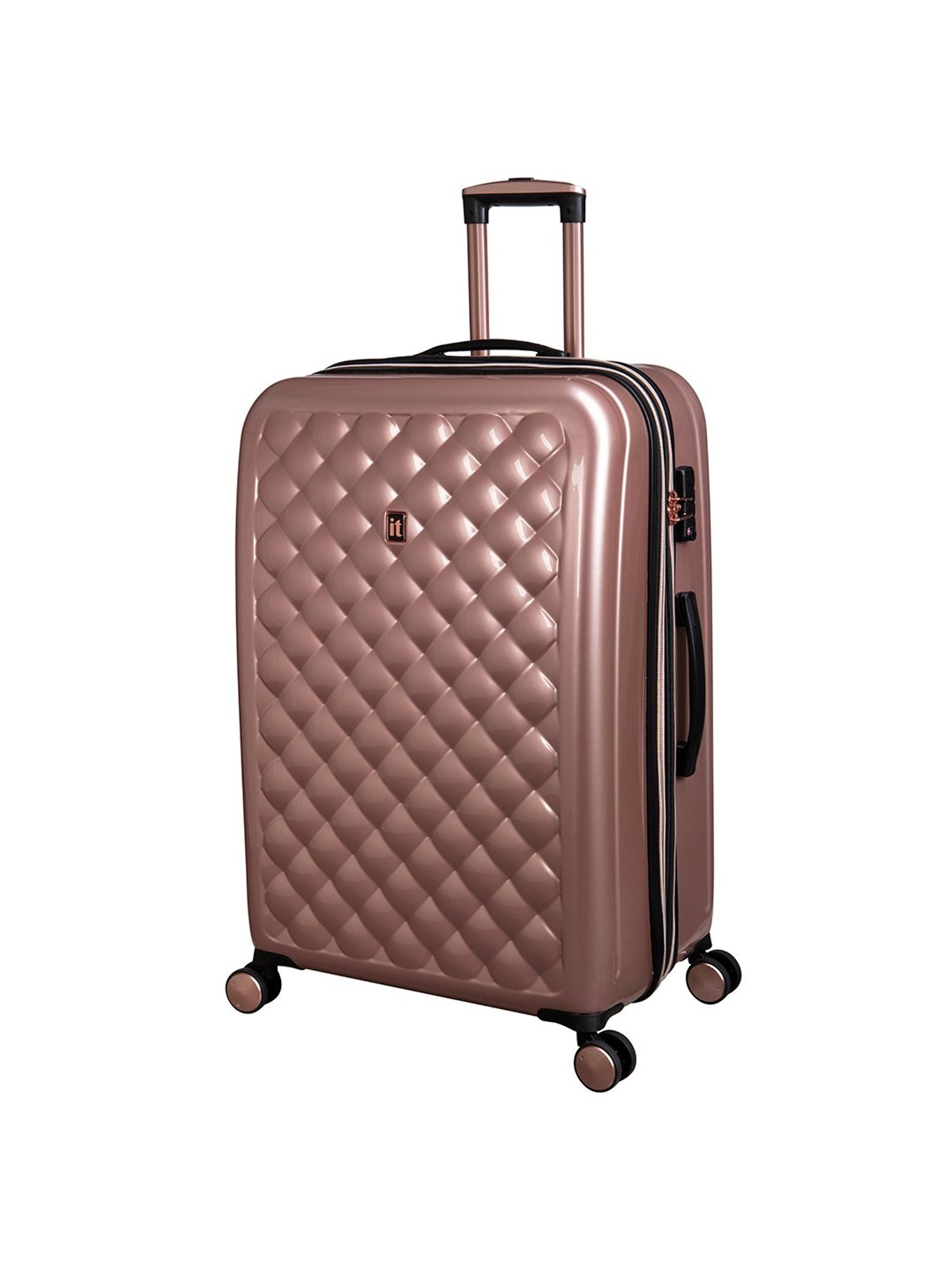 it luggage Fashionista Glossy Rose Gold Combo-28-20 inches Expandable Hardsided Trolley with TSA