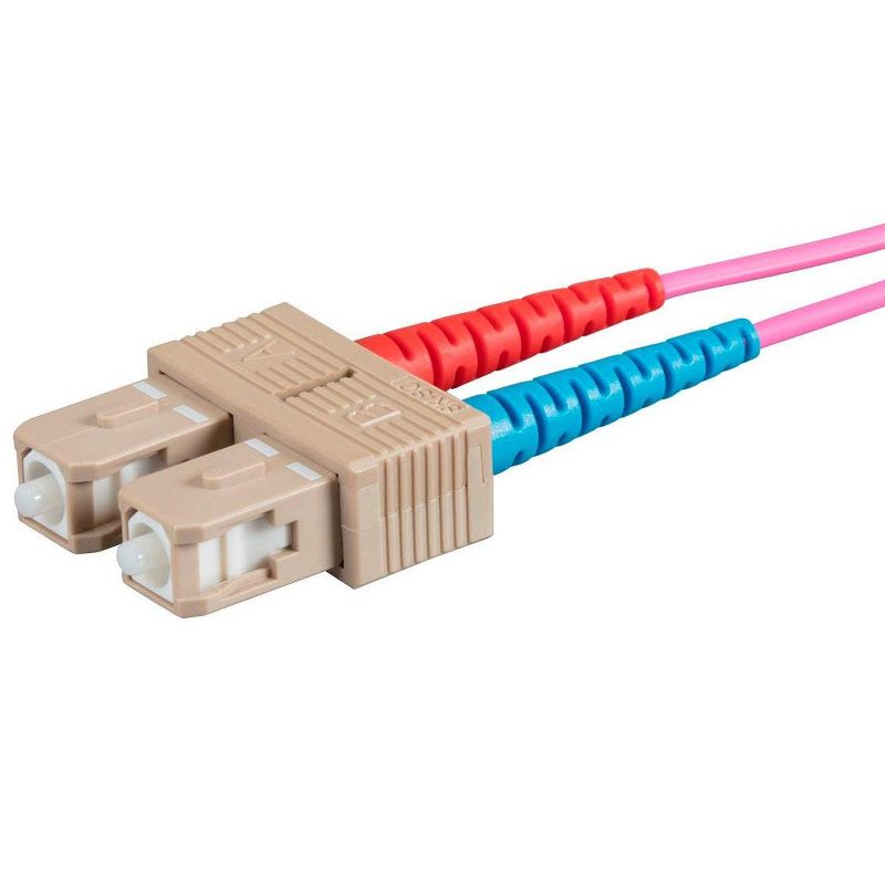 Monoprice Fiber Optic Cable - 3 Meter - Purple | OM4, LC/ST, Multi Mode Duplex, (50/125 Type) - Entegrade Series