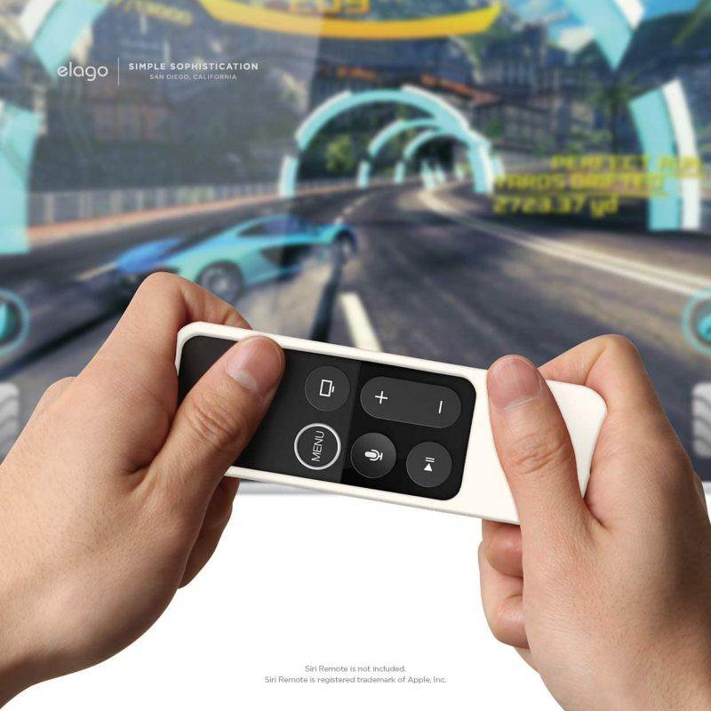 elago R2 Slim Case Compatible with Apple TV Siri Remote 1st Generation (White) - Slim Design, Scratch-Free Silicone, Shock Absorption, Full Access