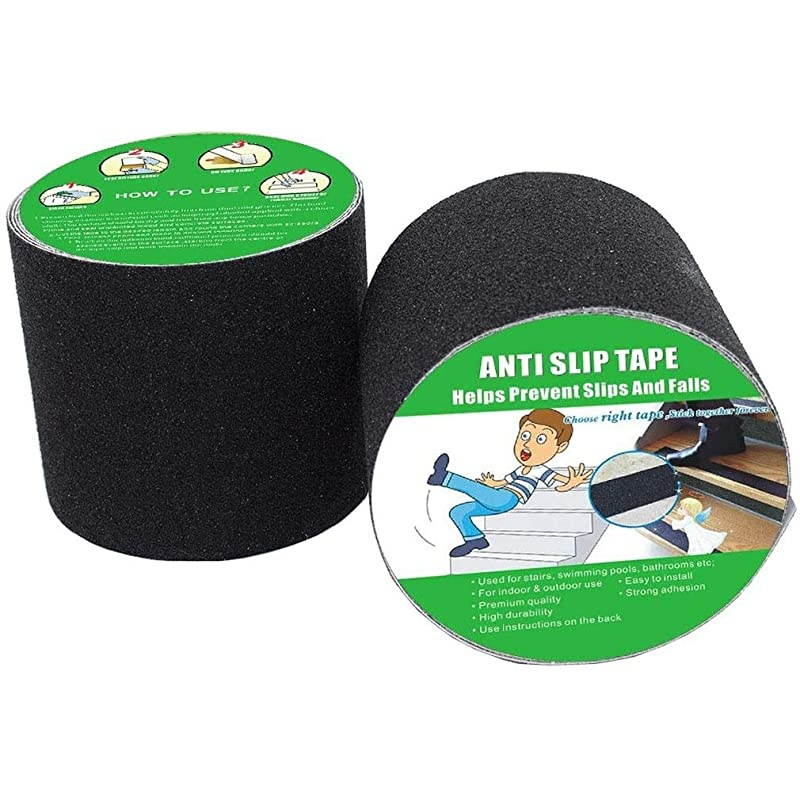 Slip Tape High TractionStrong Grip Abrasive Not Easy Leaving Adhesive Residue Indoor Outdoor 4 Width x 190 Long Black