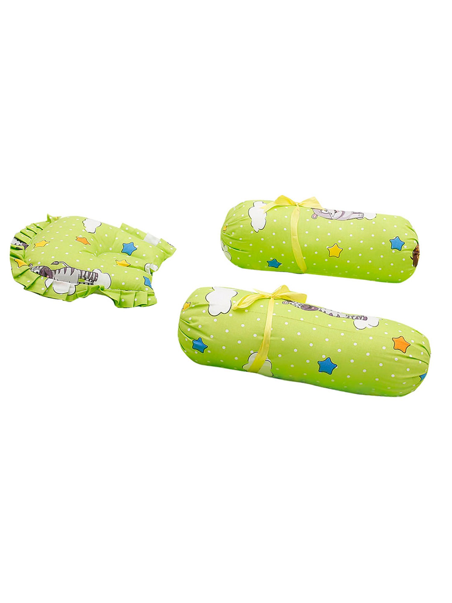 Baby Moo Fun In The Jungle Green Mattress Set with Neck Pillow and Bolsters