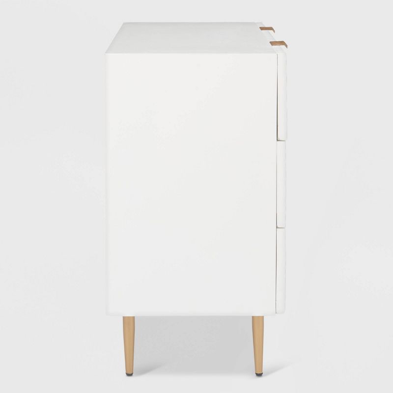 Jolie 3 Drawer Standard Dresser White - Adore Decor