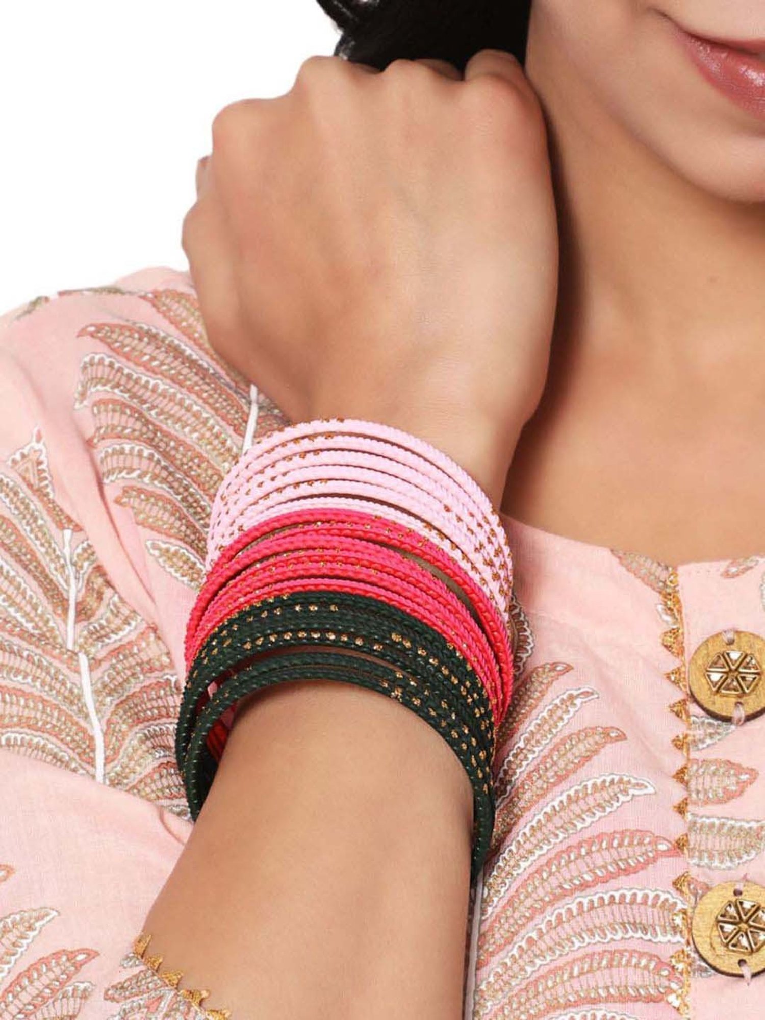 Aatmana Solid Handcrafted Bangles for Women - Set of 36