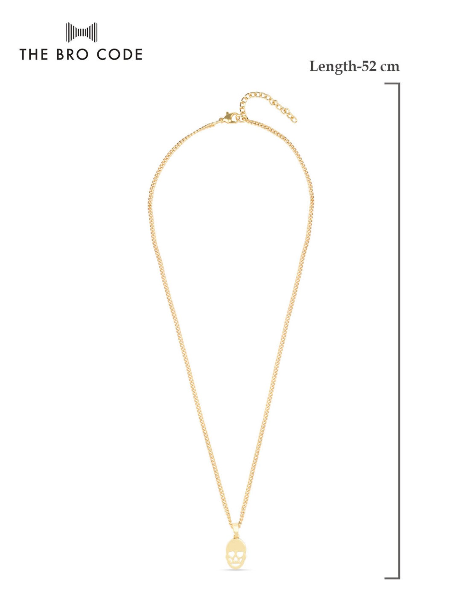 The Bro Code Gold-Plated Heart Face Pendant Necklace for Men