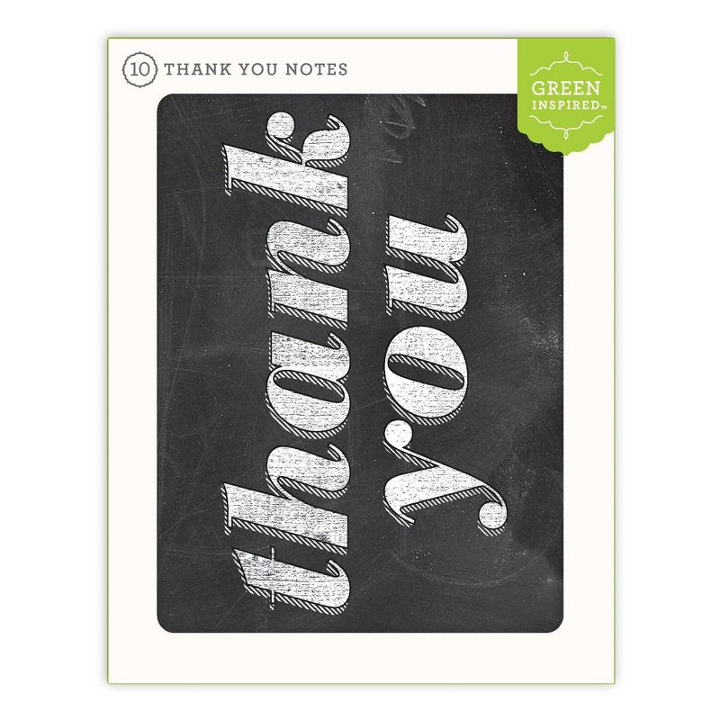 Green Inspired 10ct Chalk Talk Thank You Cards
