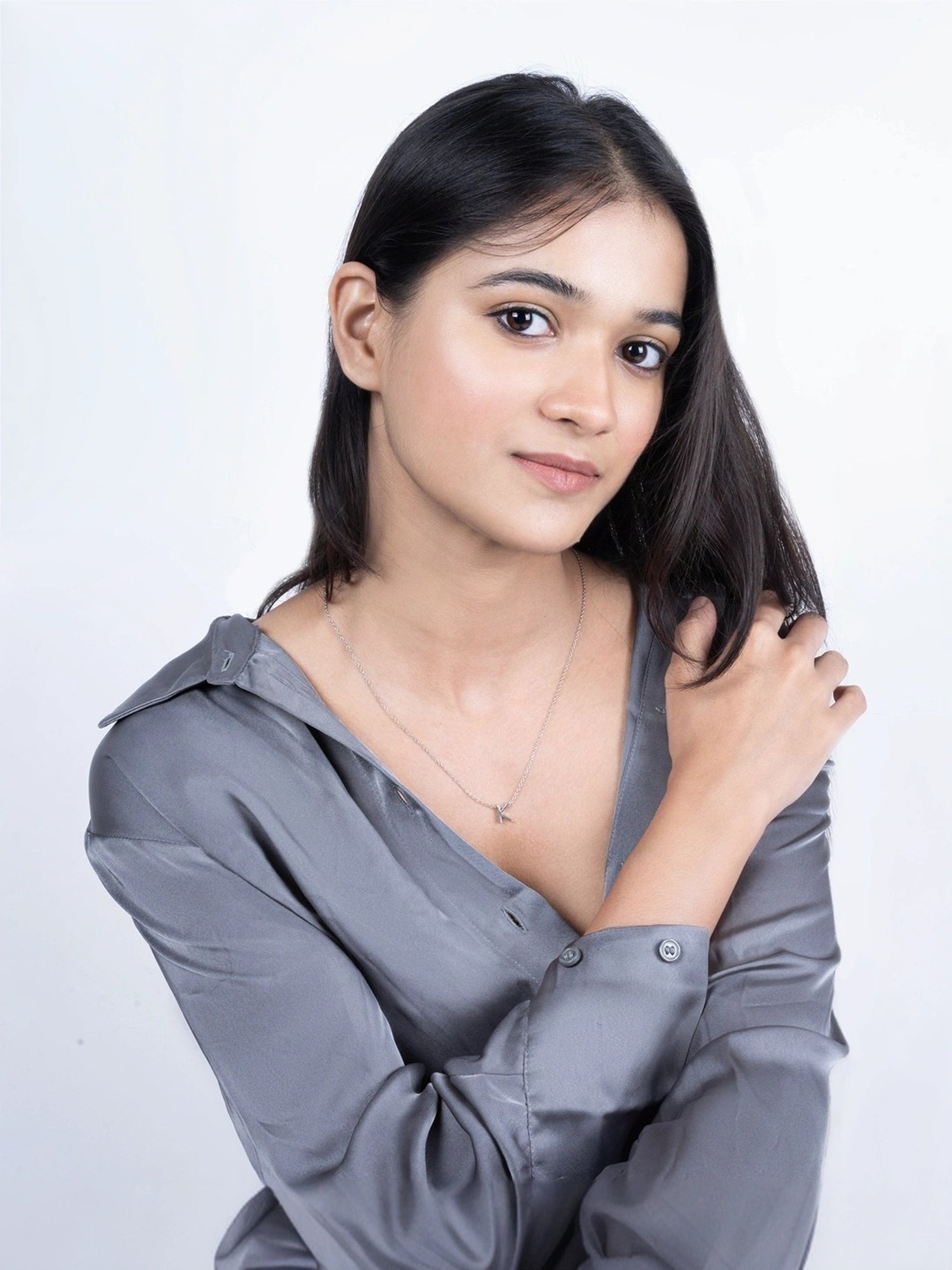 Touch925 Sterling Silver Kinetic K Initial Chain Pendant