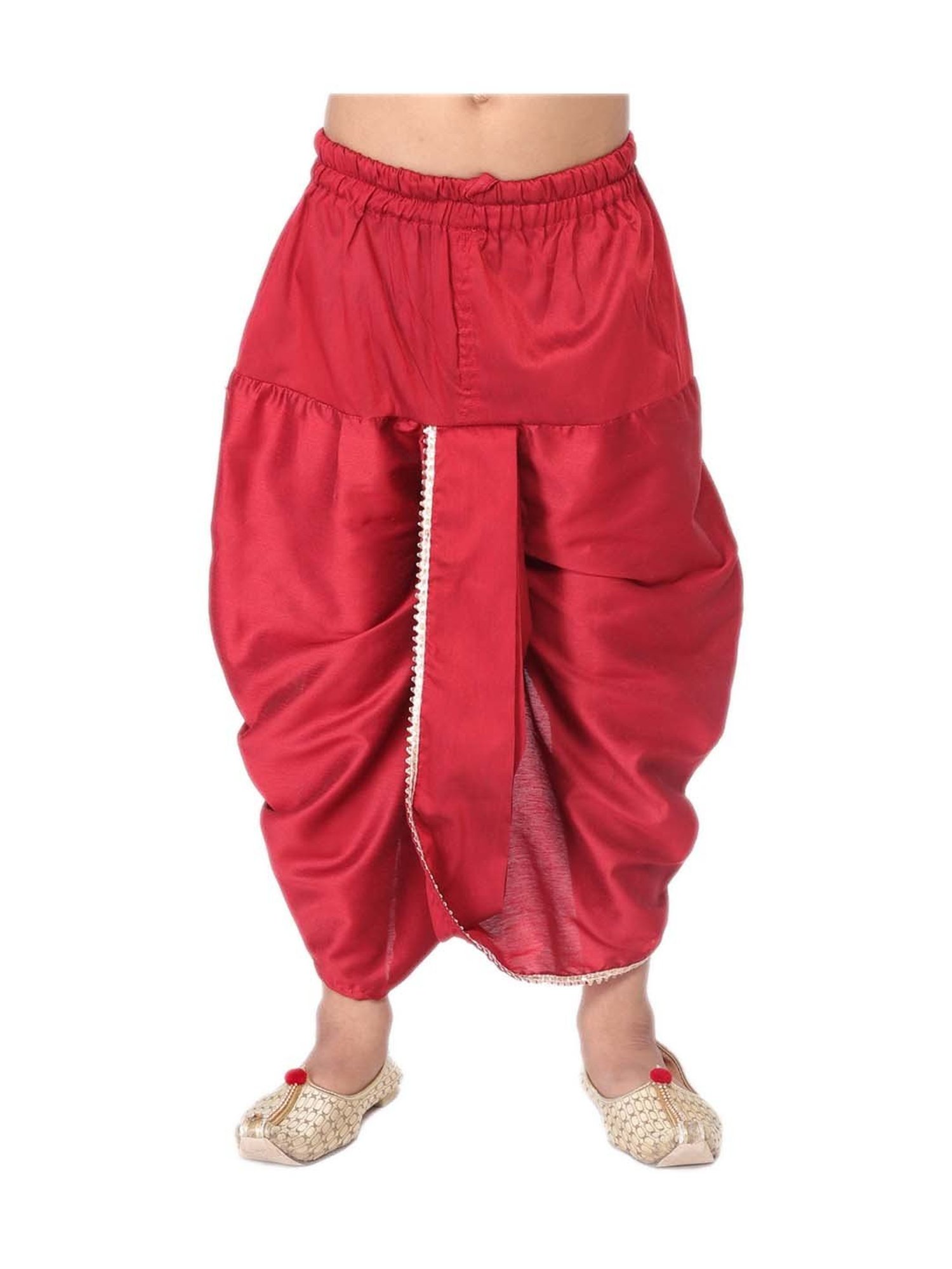 TABARD Kids Maroon Cotton Regular Fit Dhoti