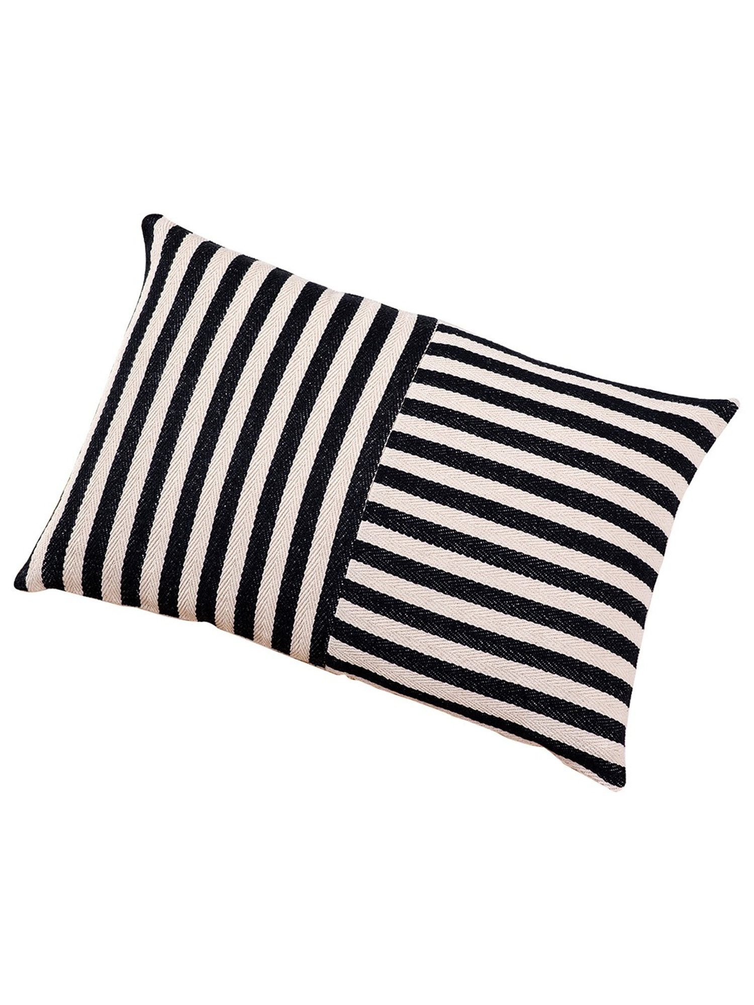 Nestroots Stripes White Silk Cushion Covers - Set of 5