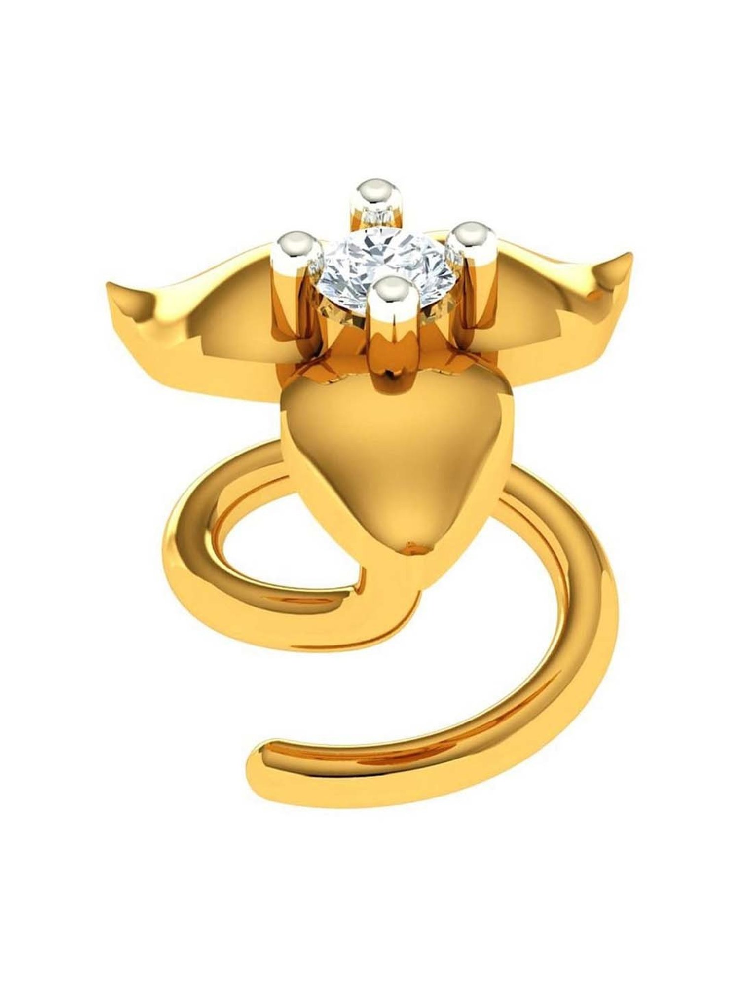 P.C. Chandra Jewellers 22k Gold Yellow Nosepin