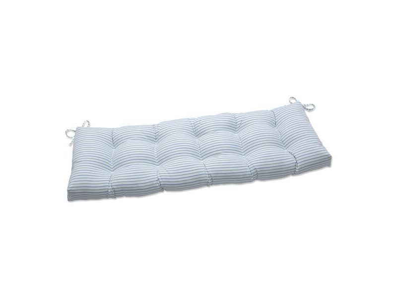 52" x 18" Outdoor/Indoor Tufted Bench/Swing Cushion Austin Opal Blue - Pillow Perfect